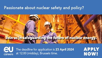 EU söker experter och inspektörer inom kärnenergi. Universitet- och högskolerådet. Sista ansökningsdag 23 april 2024. (Länk öppnas i nytt fönster.)